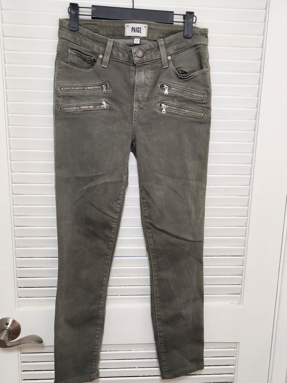 PAIGE Olive Slim Zip-Front Women's Jeans